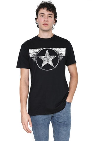 T-shirt Captain America Avengers Marvel - Noir