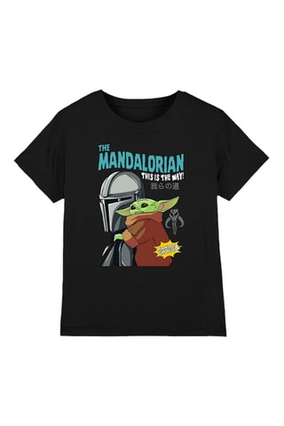 T-shirt Mando et Grogu The Mandalorian Star Wars - Noir