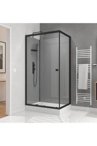 Cabine de douche rectangulaire - Gris - 110 x 215 x 80 cm