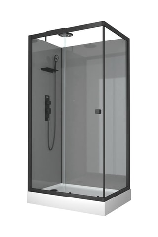 Cabine de douche rectangulaire - Gris - 110 x 215 x 80 cm
