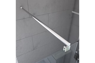 Pack paroi de douche à l'italienne Miroir et barre de fixation - Chromé