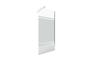 Pack paroi de douche à l'italienne Miroir et barre de fixation - Chromé