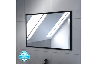 Ensemble meuble de salle de bain 3 tiroirs, vasque en céramique et miroir - Imitation chêne et blanc