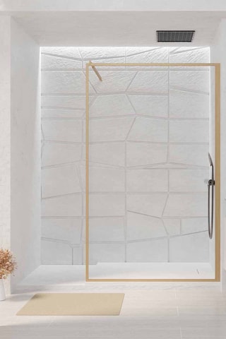 Paroi de douche Wooden - Doré - 240 x 140 cm