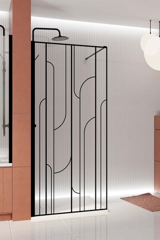 Paroi de douche Gatsby - Noir - 90 x 195 cm