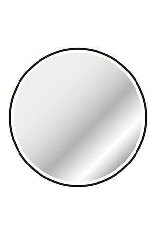 Miroir salle de bain rond avec éclairage LED - Noir - 70 cm