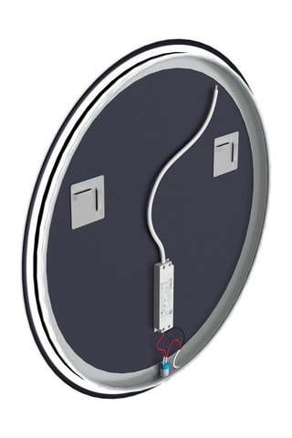 Miroir salle de bain rond avec éclairage LED - Noir - 70 cm