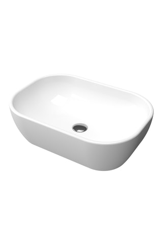 Vasque en céramique à poser - Blanc - 46 x 33 x 13,5 cm