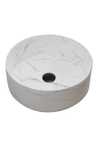 Vasque ronde en céramique à poser - Blanc mat - 47 x 23 cm