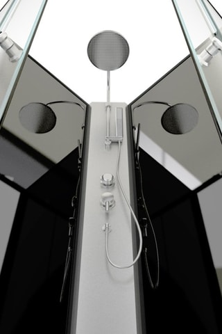 Cabine de douche arrondie - Noir - 85 x 85 x 225 cm