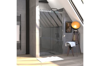 Paroi porte de douche en verre trempé Rolling Chromed - 120 x 200 cm