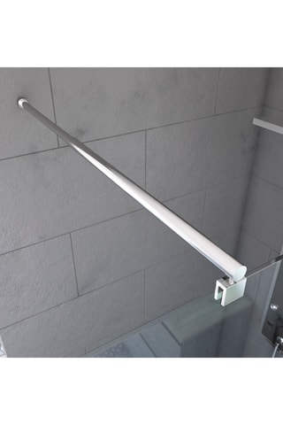 Paroi de douche miroir et barre murale extensible - Chrome