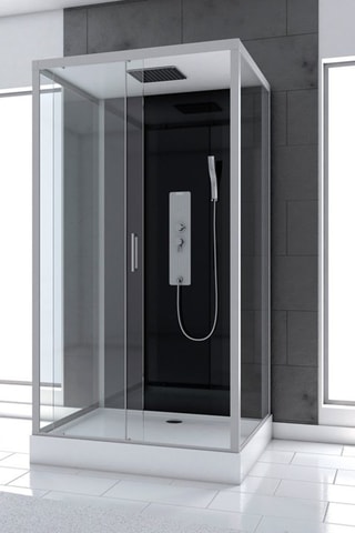Cabine de douche rectangulaire en verre trempé Trendy - 110 x 80 x 217 cm