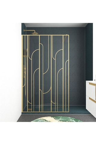 Paroi de douche à l'italienne - Doré brossé - 120 x 195 cm