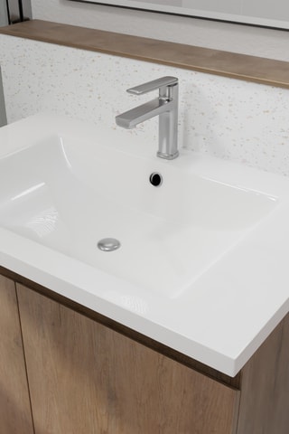 Ensemble meuble lave-main suspendu Elementary - Naturel et blanc