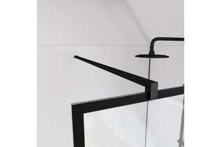 Paroi de douche et volet pivotant  Transparent et noir
