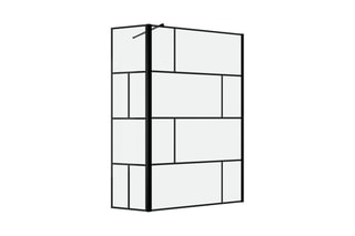Paroi de douche et volet pivotant  Transparent et noir