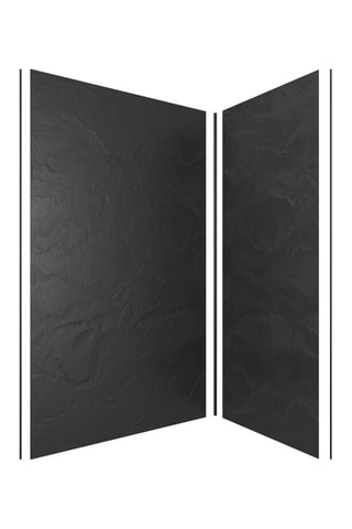 Pack 2 panneaux muraux de douche et profilés - Noir ardoise - 210 x 90/120 cm