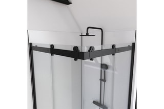 Paroi porte de douche d'angle en verre trempé Rolling 90 x 200 cm