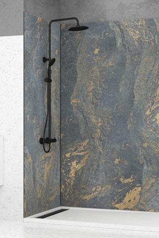 Panneau mural  STONE'IT - Gris et doré - 120 x 210 cm