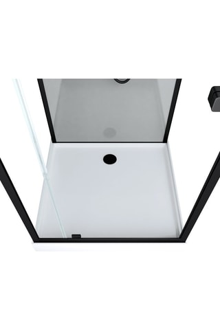 Cabine de douche hydromassante - Noir mat et chromé - 90 x 215 x 90 cm