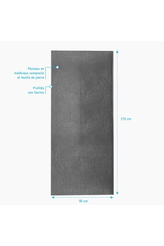 Panneau mural STONE'IT - Gris - 90 x 210 cm