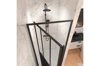 Paroi porte de douche pivotante en verre trempé Fabrik 80 x 0,8 x 200 cm