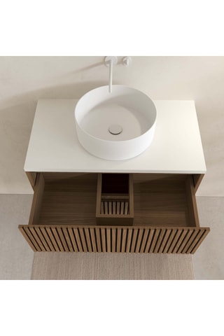 Ensemble de salle de bain avec LED et vasques céramique Yuki - 2 pièces