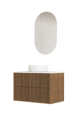 Ensemble de salle de bain avec LED et vasques céramique Yuki - 2 pièces