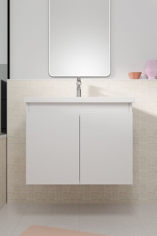 Ensemble meuble lave-main suspendu Elementary - Blanc