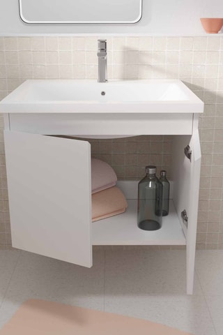 Ensemble meuble lave-main suspendu Elementary - Blanc