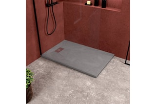 Receveur avec grille perforée - Gris