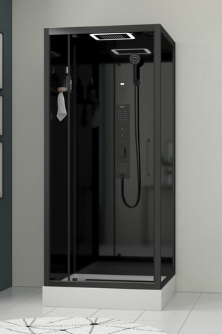 Cabine de douche hydromassante en verre Connect - 90 x 90 x 218 cm