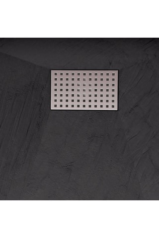Receveur avec grille perforée - Noir - 90 x 120 cm