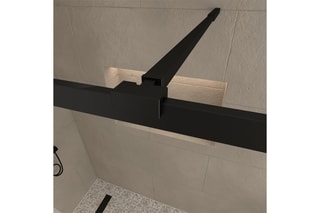 Paroi de douche et volet pivotant  Transparent et noir