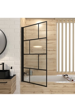Pare baignoire - Transparent et noir - 80 x 140 cm