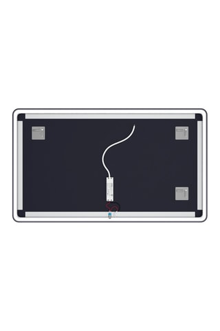 Miroir salle de bain rectangulaire avec éclairage LED - Noir - 120 x 70 cm