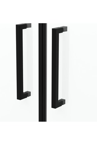 Porte de douche double battant - Transparent et noir