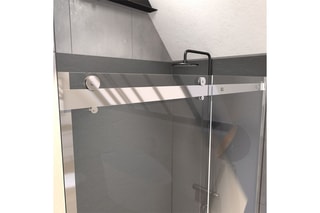 Paroi porte de douche en verre trempé Rolling Chromed - 140 x 200 cm