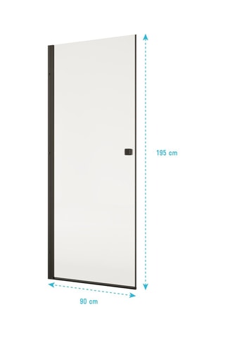 Porte de douche en verre Dark Elementary - 90 x 195 cm