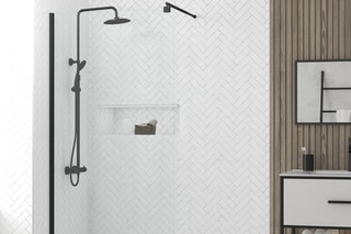 Paroi de douche réversible Transparent et noir