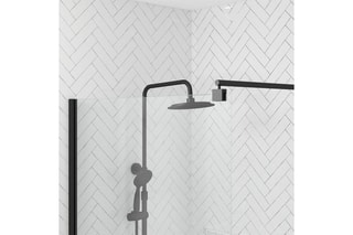 Paroi de douche réversible Transparent et noir
