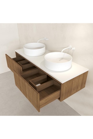 Ensemble de salle de bain avec LED et vasques céramique Yuki - 3 pièces