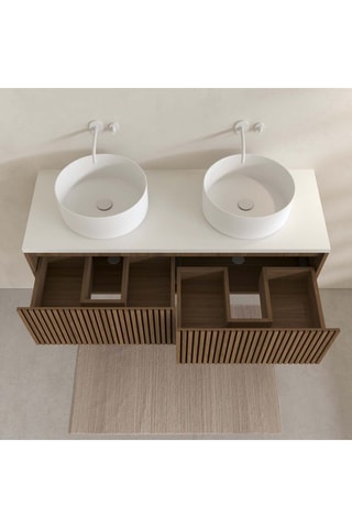 Ensemble de salle de bain avec LED et vasques céramique Yuki - 3 pièces