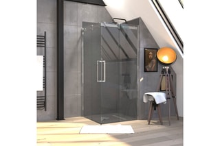 Paroi porte de douche coulissante Rolling Chromed - 90 x 90 cm