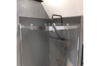 Paroi porte de douche coulissante Rolling Chromed - 90 x 90 cm
