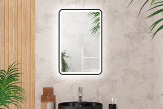 Miroir salle de bain rectangulaire avec éclairage LED - Noir
