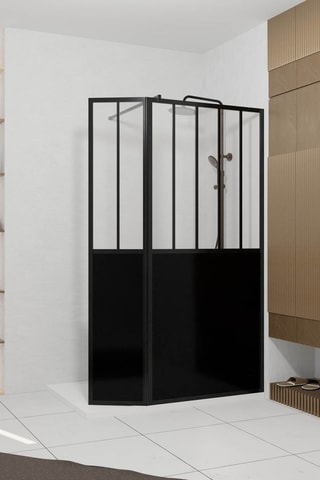 2 parois de douche en verre Glassy - 90 x 200 et 40 x 200 cm