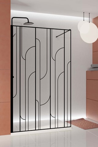 Paroi de douche Gatsby - Noir - 120 x 195 cm