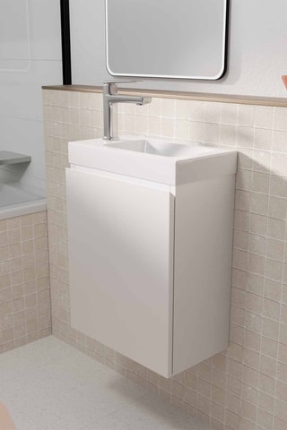 Meuble de salle de bain 1 porte avec vasque Elementary - 40 x 50 x 22 cm